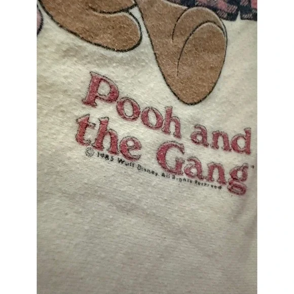 Vintage Kids Pooh & the Gang Pajama Shirt Sz M 6/7 Disney Winnie the Pooh Piglet - Picture 3 of 7